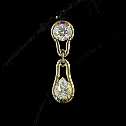 2.09 CTTW Pear Lab Diamond Hanging Earring (E Color and VS Clarity)