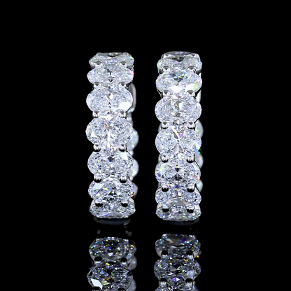 2.00 CTTW Oval Lab Diamond Huggies Earring 14.1mm 14k White Gold E Color and VS Clarity jewelry-spot-usa