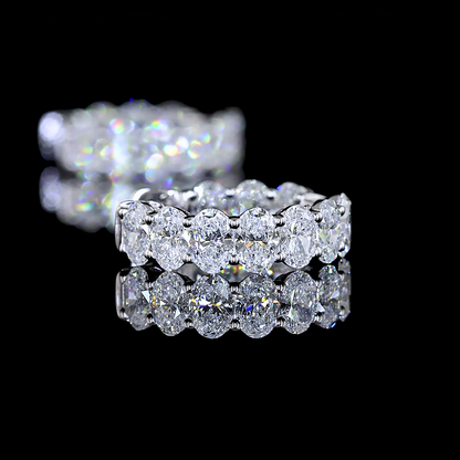 2.00 CTTW Oval Lab Diamond Huggies Earring 14.1mm 14k White Gold E Color and VS Clarity jewelry-spot-usa