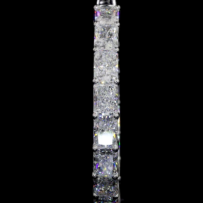 10.19 CTTW Radiant Lab Diamond Hoops Earring 32mm 14k White Gold F Color and VS2 Clarity jewelry-spot-usa