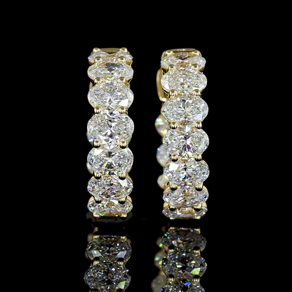 1.95 CTTW Oval Lab Diamond Huggies Earring 14.1mm 14k Yellow Gold E Color and VS Clarity jewelry-spot-usa
