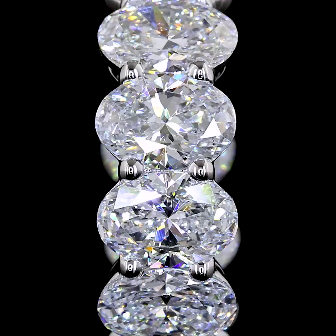 3.46 CTTW Oval Lab Diamond Huggies Earring 15.15mm 14k White Gold E Color and VS Clarity jewelry-spot-usa