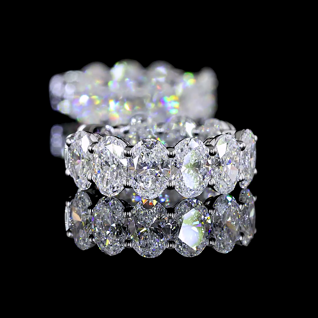 3.46 CTTW Oval Lab Diamond Huggies Earring 15.15mm 14k White Gold E Color and VS Clarity jewelry-spot-usa
