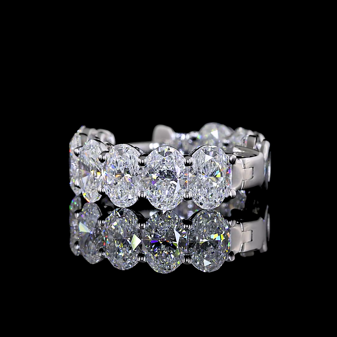 3.46 CTTW Oval Lab Diamond Huggies Earring 15.15mm 14k White Gold E Color and VS Clarity jewelry-spot-usa
