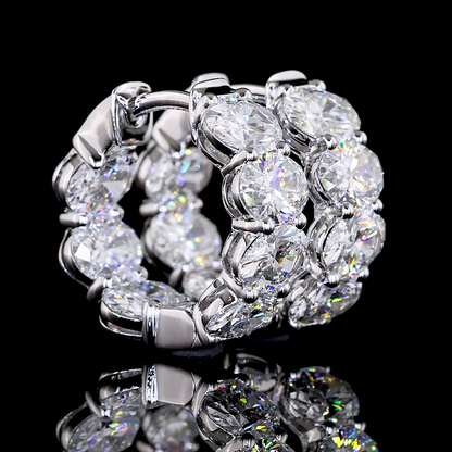 3.91 CTTW Oval Lab Diamond Huggies Earring (E Color and VS Clarity)