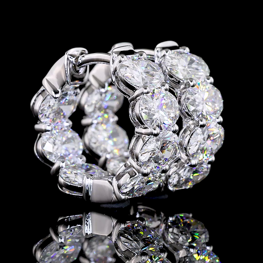 3.91 CTTW Oval Lab Diamond Huggies Earring (E Color and VS Clarity)