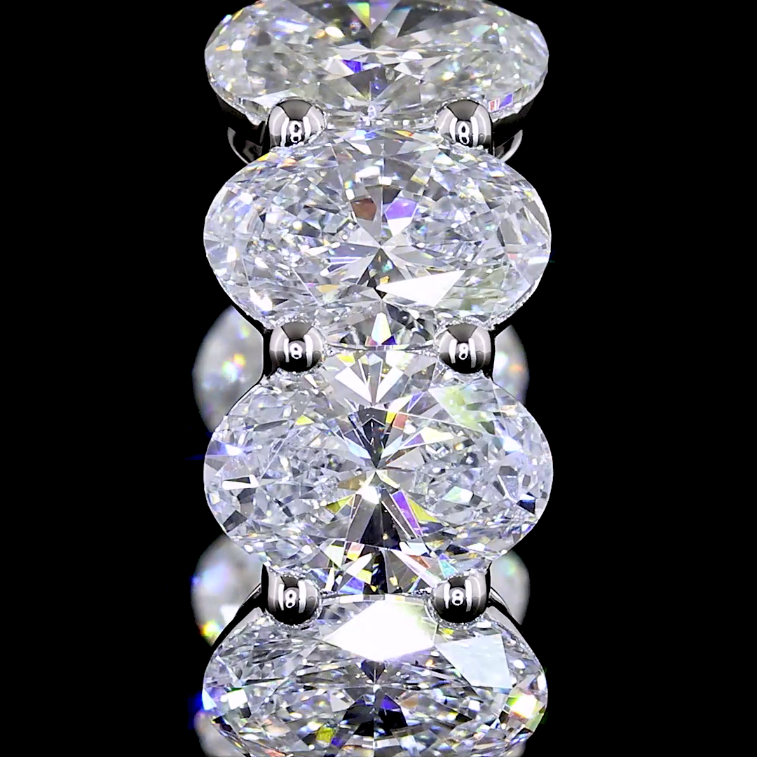 3.91 CTTW Oval Lab Diamond Huggies Earring (E Color and VS Clarity)