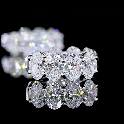 3.91 CTTW Oval Lab Diamond Huggies Earring (E Color and VS Clarity)