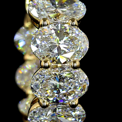 4.01 CTTW Oval Lab Diamond Huggies Earring 14.82mm 14k Yellow Gold E Color and VS/VS1 Clarity jewelry-spot-usa
