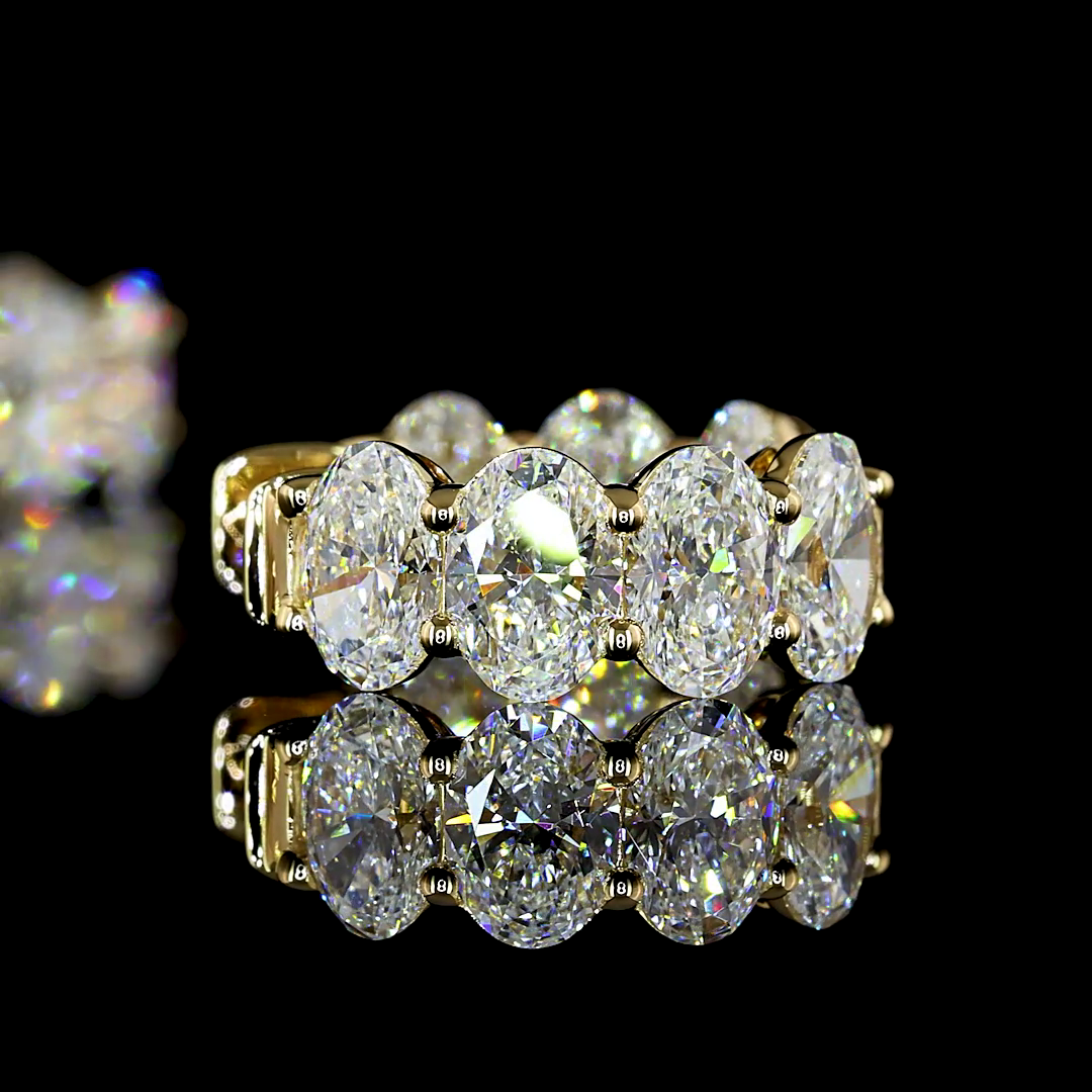 4.01 CTTW Oval Lab Diamond Huggies Earring 14.82mm 14k Yellow Gold E Color and VS/VS1 Clarity jewelry-spot-usa
