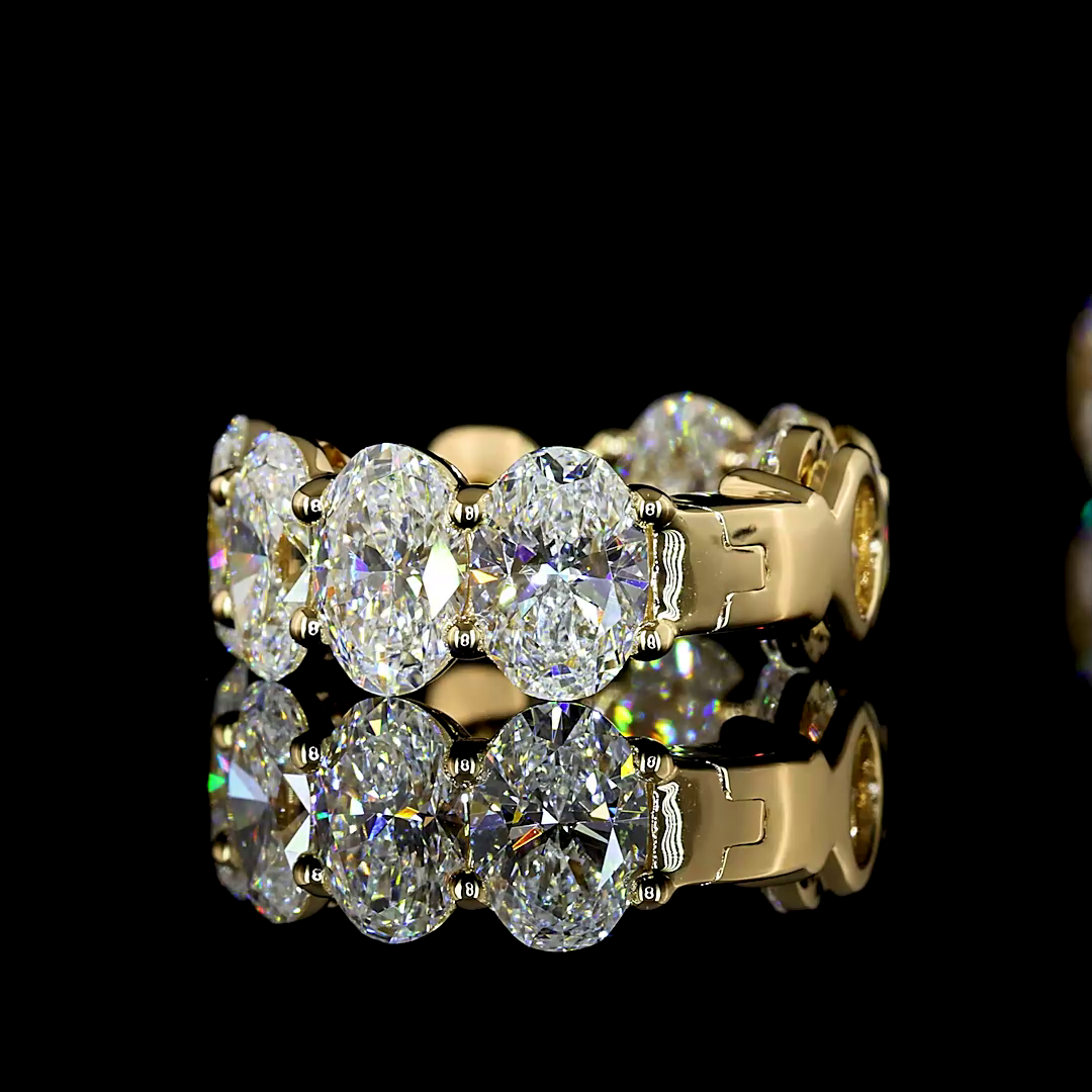 4.01 CTTW Oval Lab Diamond Huggies Earring 14.82mm 14k Yellow Gold E Color and VS/VS1 Clarity jewelry-spot-usa