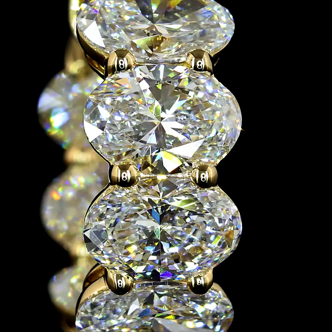 3.92 CTTW Oval Lab Diamond Huggies Earring (E Color and VS Clarity)