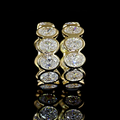1.95 CTTW Oval Lab Diamond Huggies Earring 14.3mm 14k Yellow Gold E/F Color and VS/VS1 Clarity jewelry-spot-usa