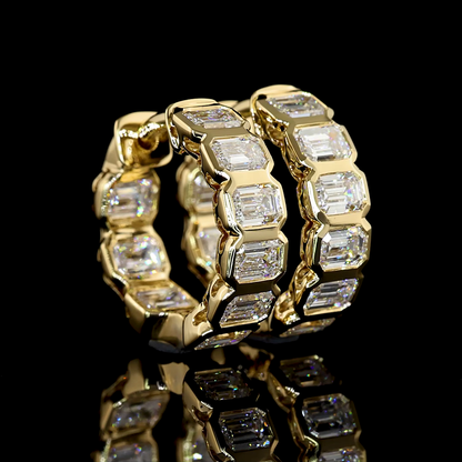 1.81 CTTW Emerald Lab Diamond Huggies Earring (E Color and VS/VS2 Clarity)