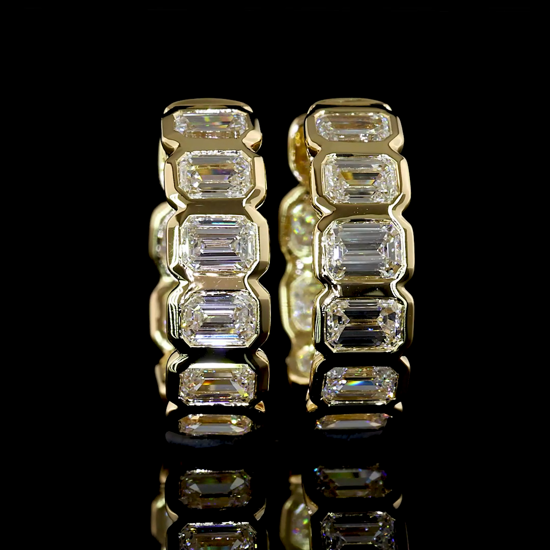 1.82 CTTW Emerald Lab Diamond Huggies Earring