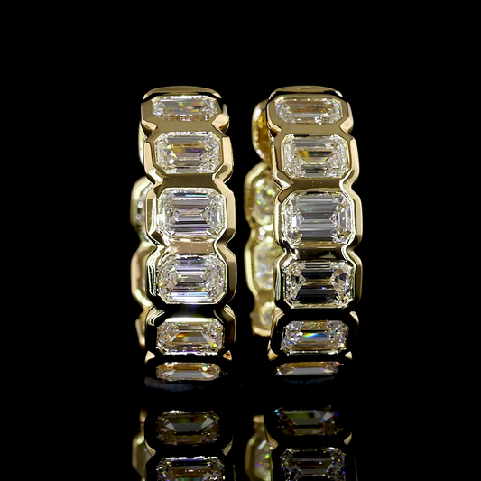 1.82 CTTW Emerald Lab Diamond Huggies Earring