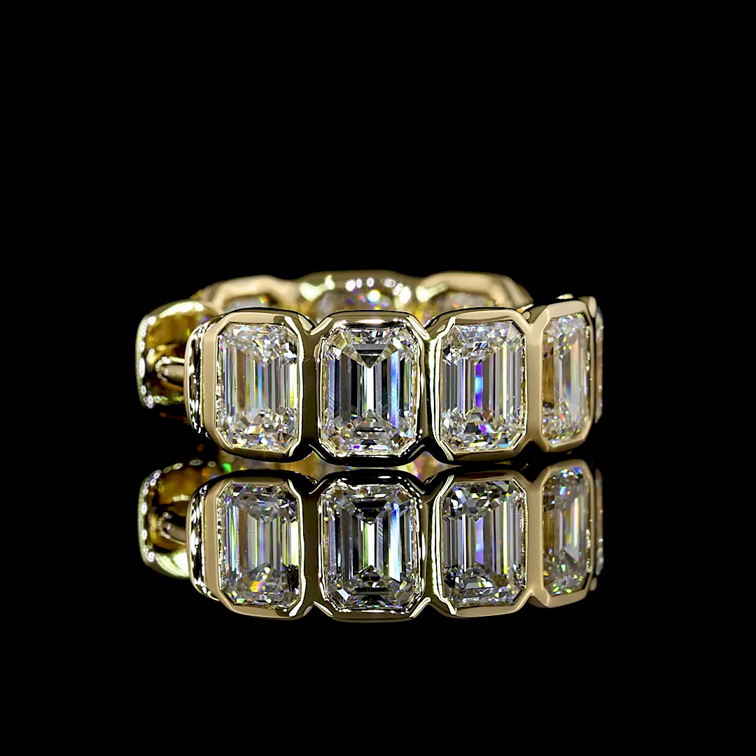 3.45 CTTW Emerald Lab Diamond Huggies Earring 14.5mm 14k Yellow Gold E Color and VS/VS2 Clarity jewelry-spot-usa