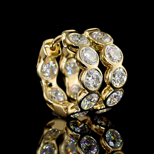 1.96 CTTW Round Lab Diamond Huggies Earring 14mm 14k Yellow Gold E Color and VS/VS1/VS2 Clarity jewelry-spot-usa