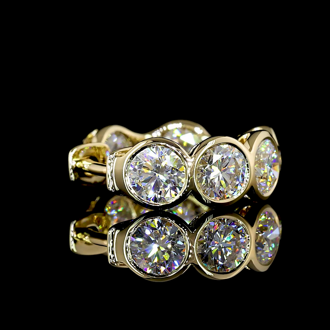 3.45 CTTW Round Lab Diamond Huggies Earring (E Color and VS Clarity)