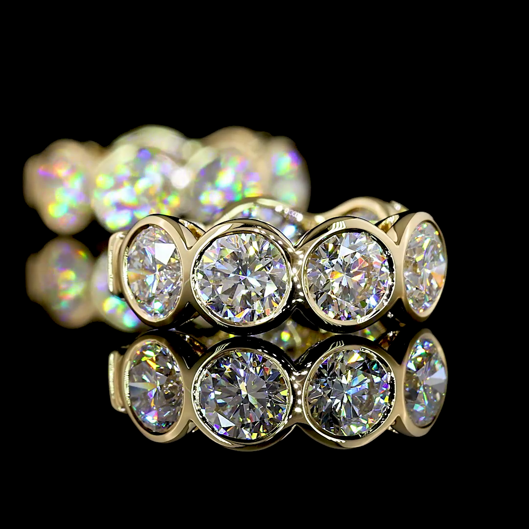 3.45 CTTW Round Lab Diamond Huggies Earring (E Color and VS Clarity)