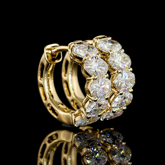 2.02 CTTW Oval Lab Diamond Huggies Earring (E Color and VS Clarity)