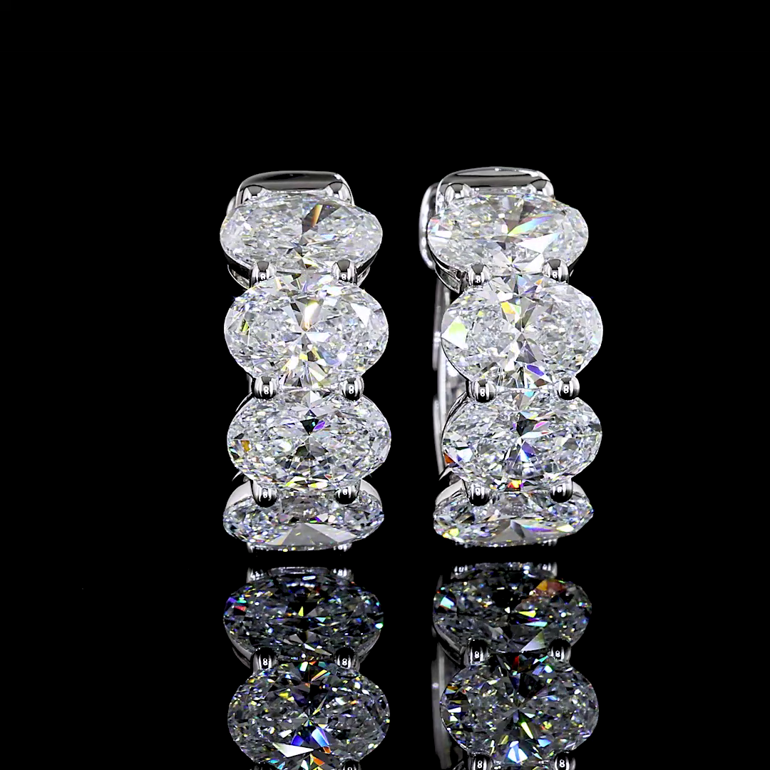 3.59 CTTW Oval Lab Diamond Huggies Earring