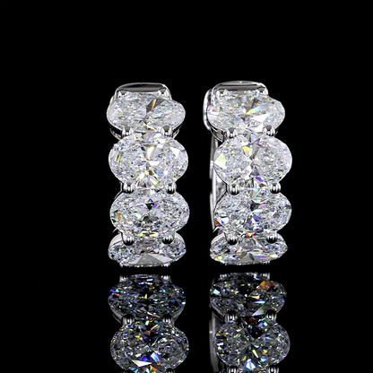 3.59 CTTW Oval Lab Diamond Huggies Earring