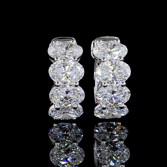 3.59 CTTW Oval Lab Diamond Huggies Earring
