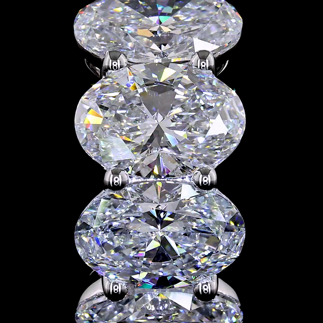 5.18 CTTW Oval Lab Diamond Huggies Earring 16.15mm 14k White Gold