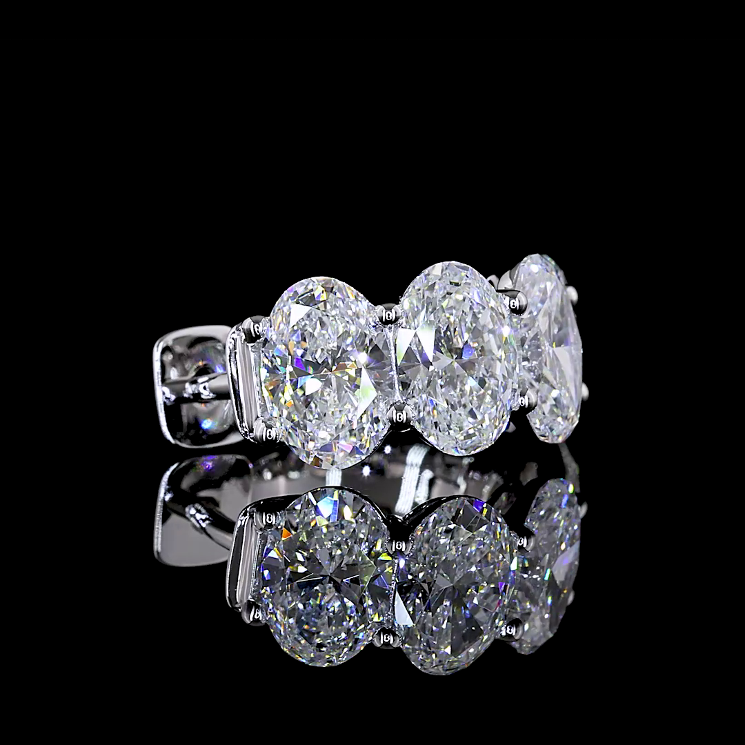 5.18 CTTW Oval Lab Diamond Huggies Earring 16.15mm 14k White Gold