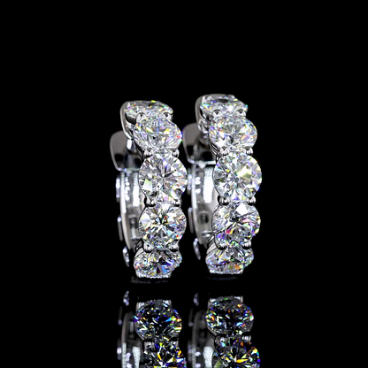 1.87 CTTW Round Lab Diamond Huggies Earring 14.72mm 14k White Gold E Color and VS/VS2 Clarity jewelry-spot-usa