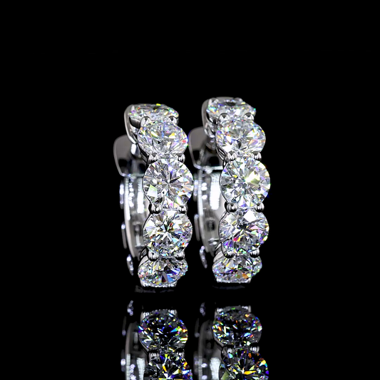 1.87 CTTW Round Lab Diamond Huggies Earring 14.72mm 14k White Gold E Color and VS/VS2 Clarity jewelry-spot-usa