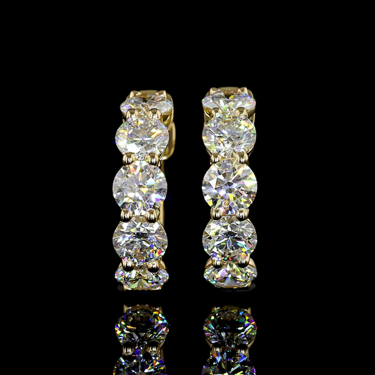 1.93 CTTW Round Lab Diamond Huggies Earring 14.72mm 14k Yellow Gold E Color and VS Clarity jewelry-spot-usa