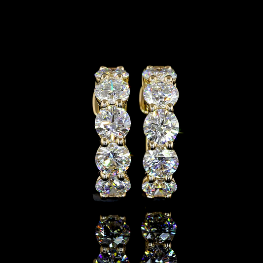 2.00 CTTW Round Lab Diamond Huggies Earring 14.72mm 14k Yellow Gold E Color and VS/VS1 Clarity jewelry-spot-usa