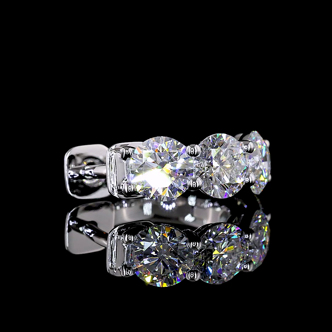 3.42 CTTW Round Lab Diamond Huggies Earring