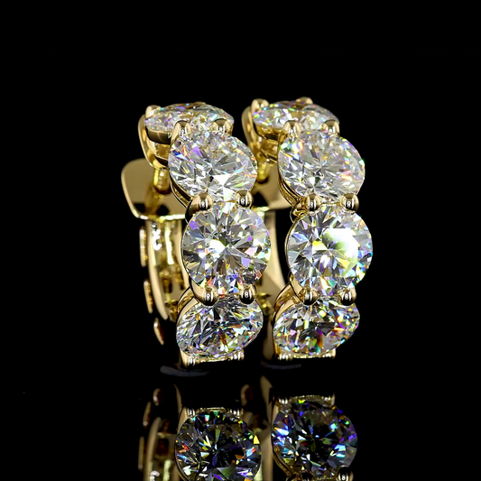 5.00 CTTW Round Lab Diamond Huggies Earring 17.3mm 14k Yellow Gold E Color and VS Clarity jewelry-spot-usa