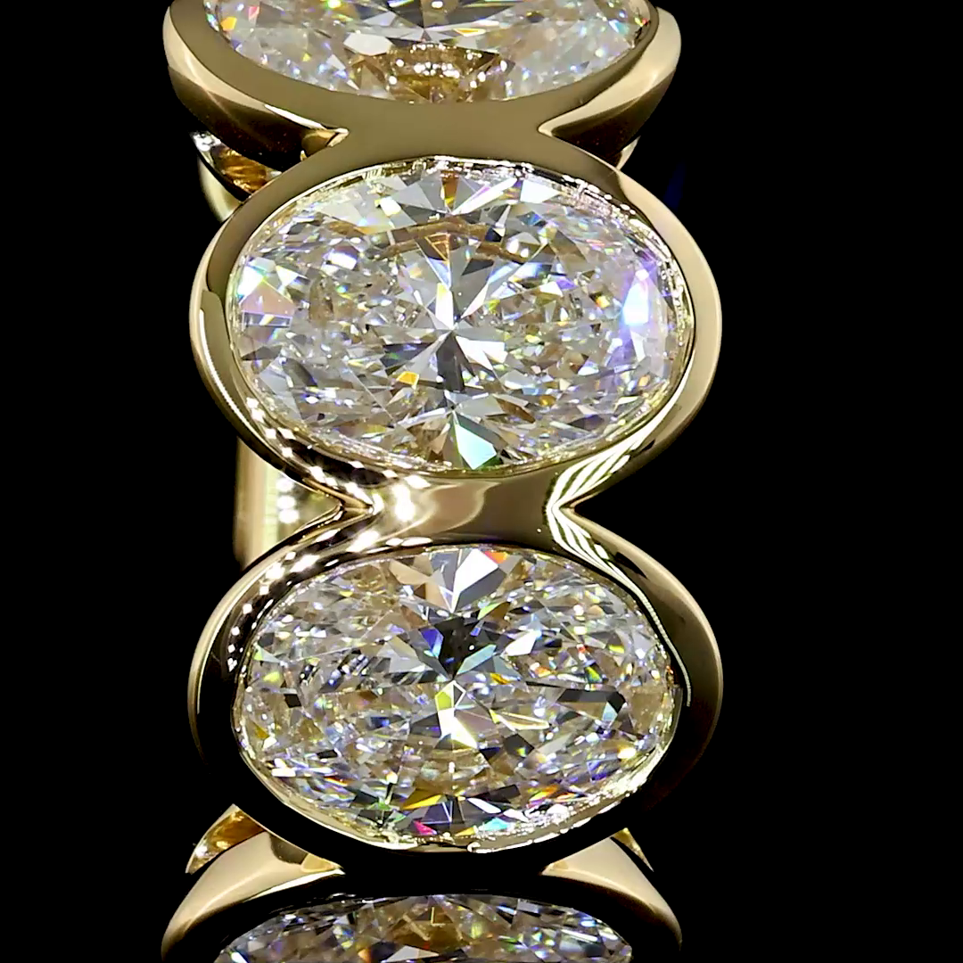 3.62 CTTW Oval Lab Diamond Huggies Earring 15.86mm 14k Yellow Gold E Color and VS Clarity jewelry-spot-usa