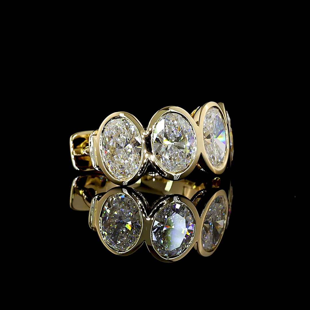 3.62 CTTW Oval Lab Diamond Huggies Earring 15.86mm 14k Yellow Gold E Color and VS Clarity jewelry-spot-usa