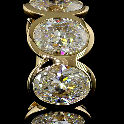 5.07 CTTW Oval Lab Diamond Huggies Earring 16.42mm 14k Yellow Gold E Color and VS Clarity jewelry-spot-usa