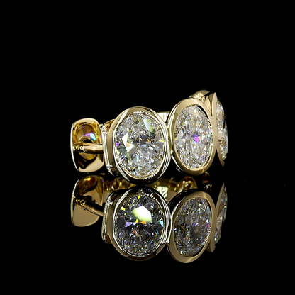 5.07 CTTW Oval Lab Diamond Huggies Earring 16.42mm 14k Yellow Gold E Color and VS Clarity jewelry-spot-usa