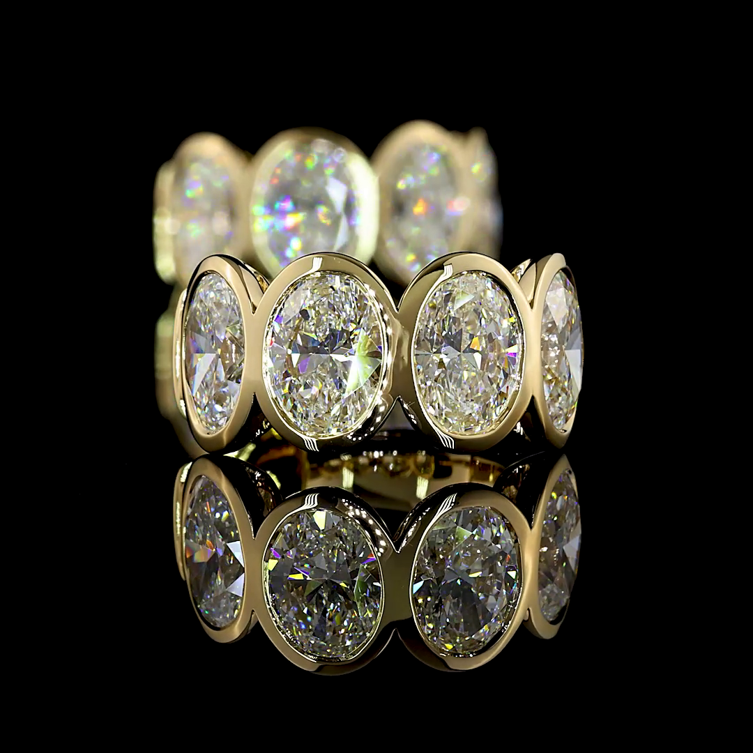 5.07 CTTW Oval Lab Diamond Huggies Earring 16.42mm 14k Yellow Gold E Color and VS Clarity jewelry-spot-usa