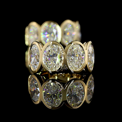 5.07 CTTW Oval Lab Diamond Huggies Earring 16.42mm 14k Yellow Gold E Color and VS Clarity jewelry-spot-usa