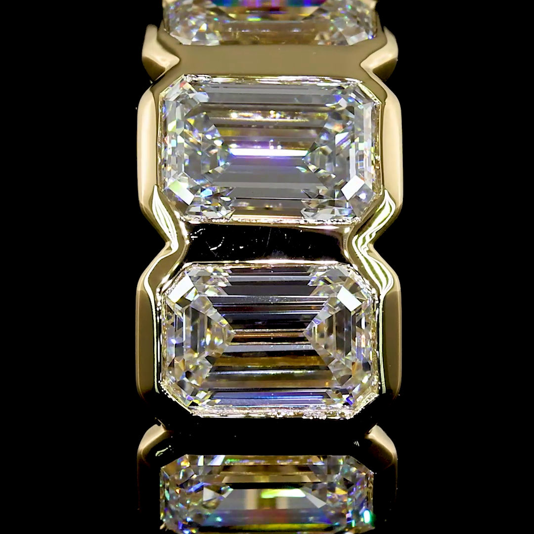 3.51 CTTW Emerald Lab Diamond Huggies Earring 14.5mm 14k Yellow Gold E Color and VS Clarity jewelry-spot-usa