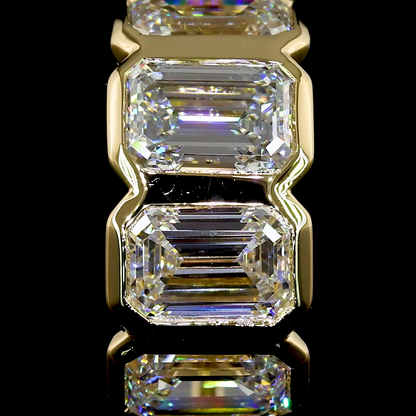 3.51 CTTW Emerald Lab Diamond Huggies Earring 14.5mm 14k Yellow Gold E Color and VS Clarity jewelry-spot-usa