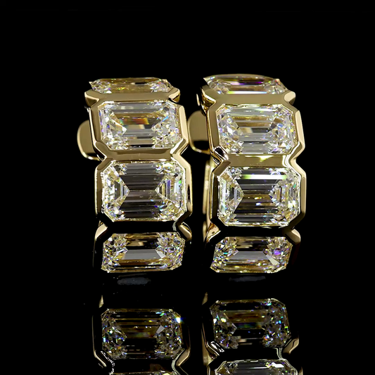 5.14 CTTW Emerald Lab Diamond Huggies Earring 15.51mm 14k Yellow Gold E Color and VS Clarity jewelry-spot-usa