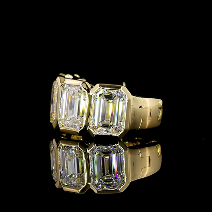 5.14 CTTW Emerald Lab Diamond Huggies Earring 15.51mm 14k Yellow Gold E Color and VS Clarity jewelry-spot-usa