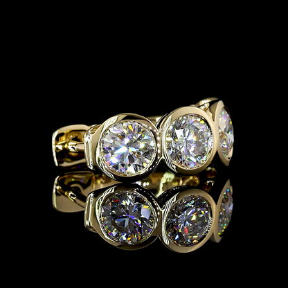 3.70 CTTW Round Lab Diamond Huggies Earring 16.23mm 14k Yellow Gold E Color and VS Clarity jewelry-spot-usa