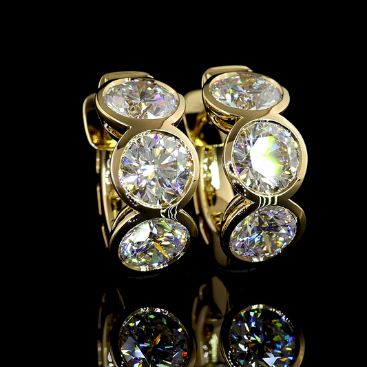 5.07 CTTW Round Lab Diamond Huggies Earring 17.29mm 14k Yellow Gold E Color and VS Clarity jewelry-spot-usa