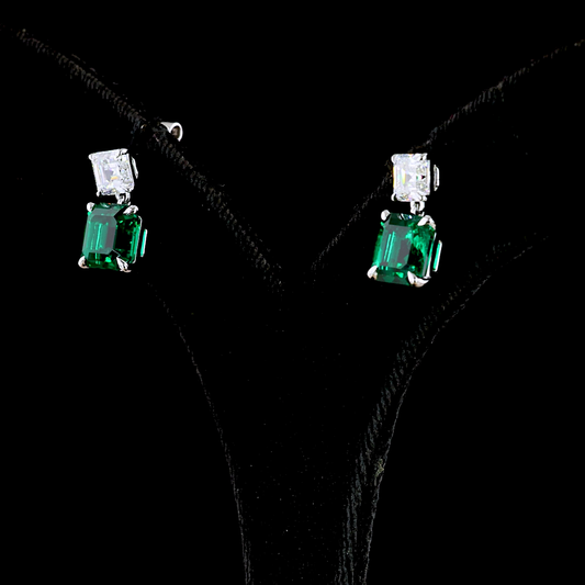 5.75 CTTW Asscher Lab Grown Diamond Hanging Earring Size 15 (VS Clarity)