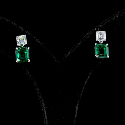 5.75 CTTW Asscher Lab Grown Diamond Hanging Earring Size 15 (VS Clarity)